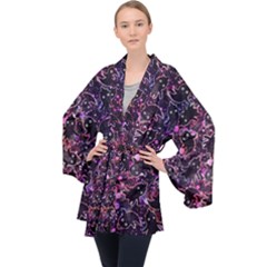 Fun Spooky Cute Ghosts Adoxali Halloween Long Sleeve Velvet Kimono 