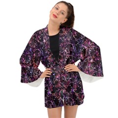 Fun Spooky Cute Ghosts Adoxali Halloween Long Sleeve Kimono