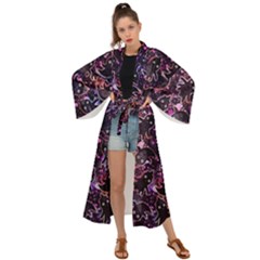 Fun Spooky Cute Ghosts Adoxali Halloween Maxi Kimono