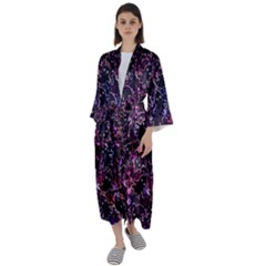 Fun Spooky Cute Ghosts Adoxali Halloween Maxi Satin Kimono