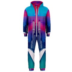 Retro Cityscape Artist Artwork Digital Art Hooded Jumpsuit (men)