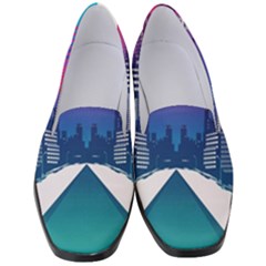 Retro Cityscape Artist Artwork Digital Art Women s Classic Loafer Heels by Salman4z