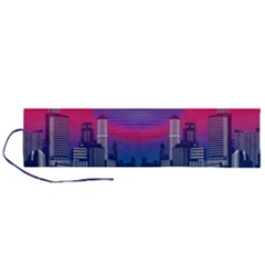 Retro Cityscape Artist Artwork Digital Art Roll Up Canvas Pencil Holder (l) by Salman4z