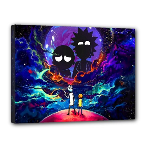 Rick And Morty In Outer Space Canvas 16  X 12  (stretched) by Salman4z