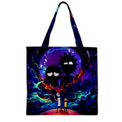 Rick And Morty In Outer Space Zipper Grocery Tote Bag by Salman4z