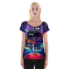 Rick And Morty In Outer Space Cap Sleeve Top by Salman4z