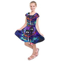 Rick And Morty In Outer Space Kids  Short Sleeve Dress by Salman4z