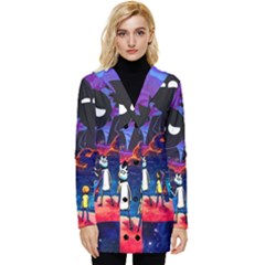 Rick And Morty In Outer Space Button Up Hooded Coat  by Salman4z