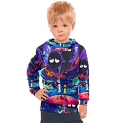 Rick And Morty In Outer Space Kids  Hooded Pullover by Salman4z