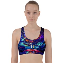 Rick And Morty In Outer Space Back Weave Sports Bra