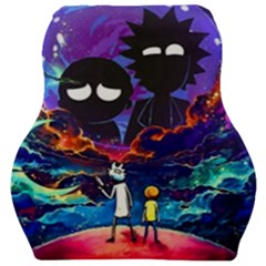 Rick And Morty In Outer Space Car Seat Velour Cushion  by Salman4z