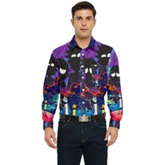 Rick And Morty In Outer Space Men s Long Sleeve Pocket Shirt  by Salman4z