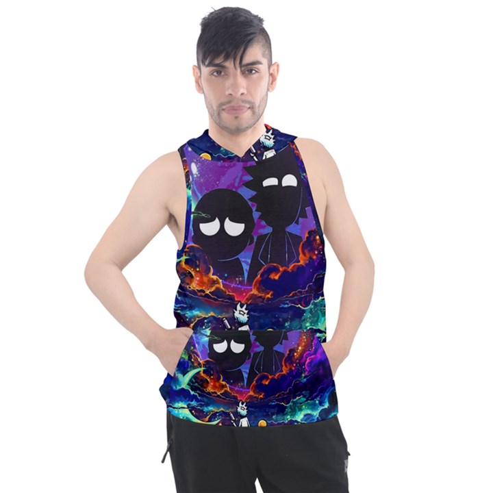 Rick And Morty In Outer Space Men s Sleeveless Hoodie