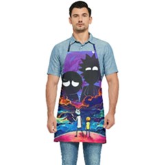 Rick And Morty In Outer Space Kitchen Apron by Salman4z