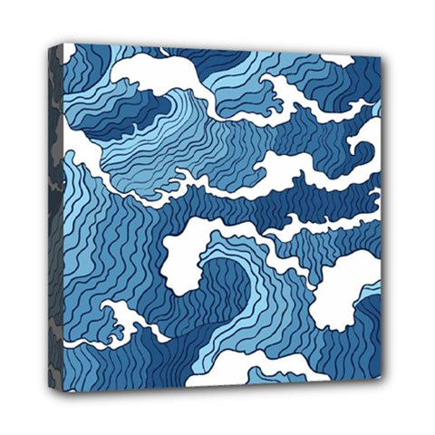 Waves Aesthetics Illustration Japanese Mini Canvas 8  X 8  (stretched) by Salman4z