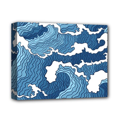 Waves Aesthetics Illustration Japanese Deluxe Canvas 14  X 11  (stretched) by Salman4z