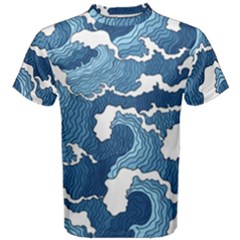 Waves Aesthetics Illustration Japanese Men s Cotton Tee