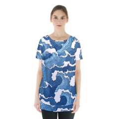 Waves Aesthetics Illustration Japanese Skirt Hem Sports Top