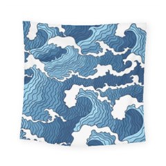 Waves Aesthetics Illustration Japanese Square Tapestry (small) by Salman4z