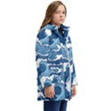 Waves Aesthetics Illustration Japanese Kid s Hooded Longline Puffer Jacket View2