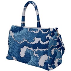 Waves Aesthetics Illustration Japanese Duffel Travel Bag