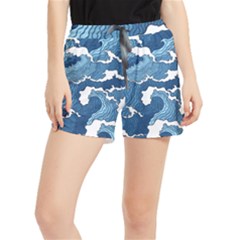 Waves Aesthetics Illustration Japanese Women s Runner Shorts