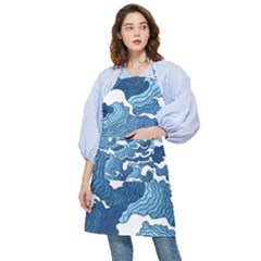 Waves Aesthetics Illustration Japanese Pocket Apron