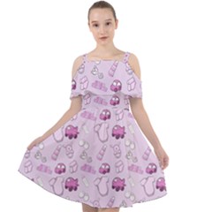 Baby Toys Cut Out Shoulders Chiffon Dress by SychEva