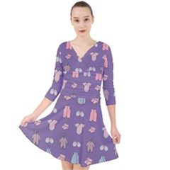 Baby Clothes Quarter Sleeve Front Wrap Dress