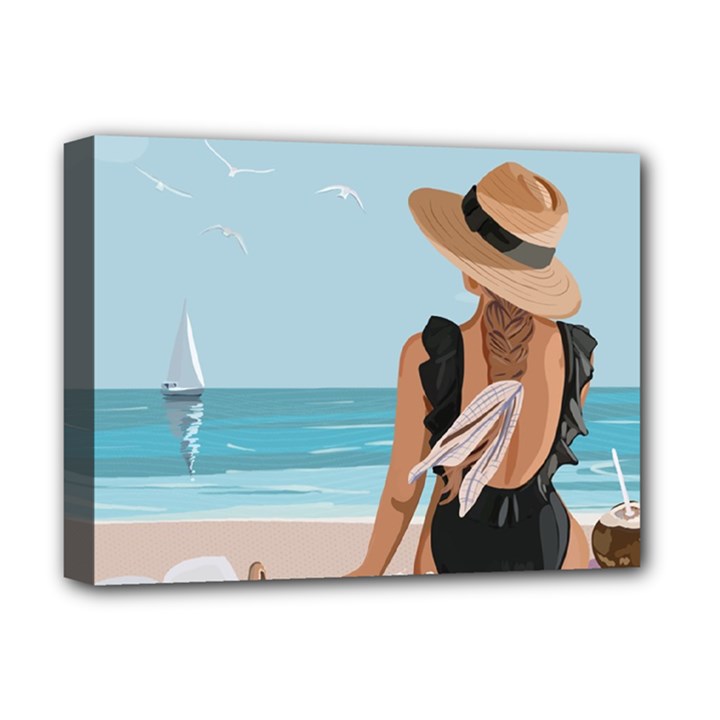 Rest By The Sea Deluxe Canvas 16  x 12  (Stretched) 