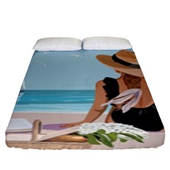 Rest By The Sea Fitted Sheet (king Size) by SychEva