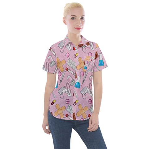 Medical Women s Short Sleeve Pocket Shirt by SychEva