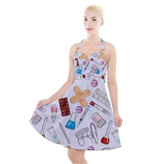 Medicine Halter Party Swing Dress  by SychEva