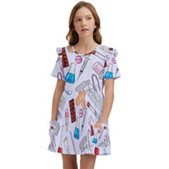 Medicine Kids  Frilly Sleeves Pocket Dress by SychEva