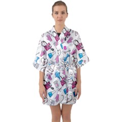 Medicine Half Sleeve Satin Kimono  by SychEva