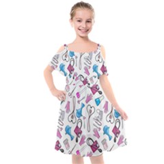 Medicine Kids  Cut Out Shoulders Chiffon Dress by SychEva