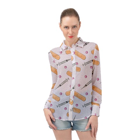 Medicine Long Sleeve Chiffon Shirt by SychEva