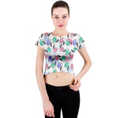 Nail Polish Crew Neck Crop Top by SychEva