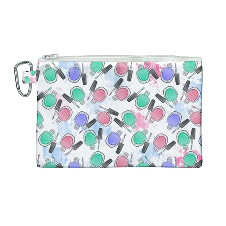 Nail Polish Canvas Cosmetic Bag (Large)