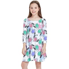 Nail Polish Kids  Quarter Sleeve Skater Dress by SychEva