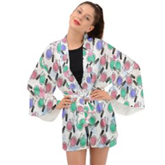 Nail Polish Long Sleeve Kimono by SychEva