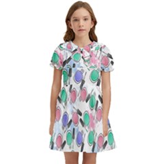 Nail Polish Kids  Bow Tie Puff Sleeve Dress by SychEva