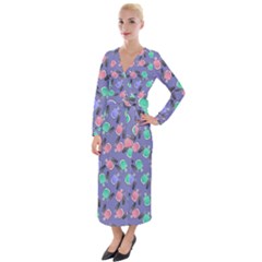 Nail Polish Velvet Maxi Wrap Dress by SychEva