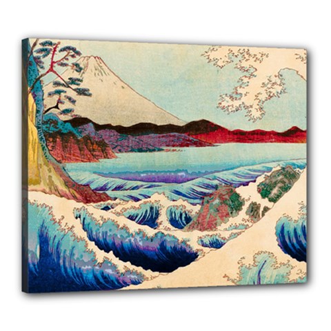 Wave Japanese Mount Fuji Woodblock Print Ocean Canvas 24  X 20  (stretched) by Salman4z