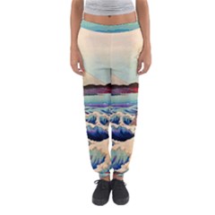 Wave Japanese Mount Fuji Woodblock Print Ocean Women s Jogger Sweatpants by Salman4z