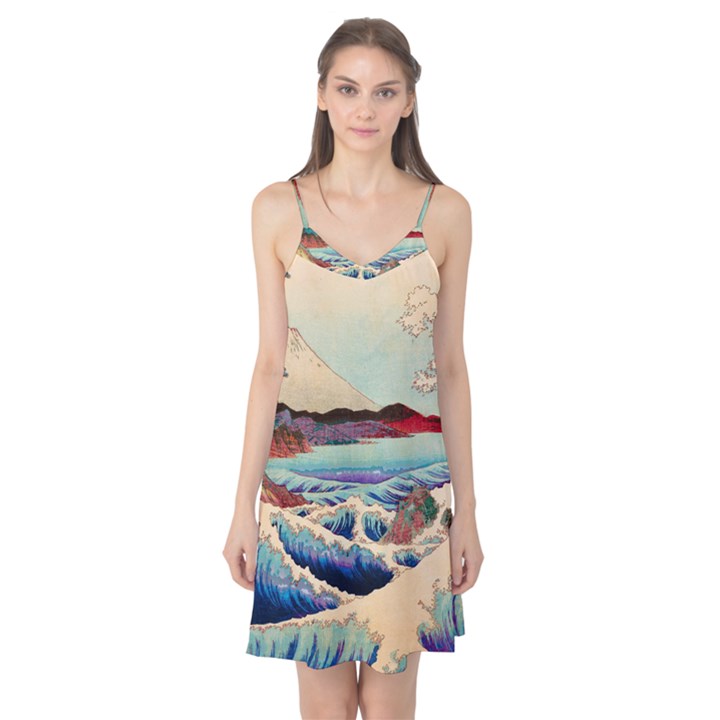 Wave Japanese Mount Fuji Woodblock Print Ocean Camis Nightgown 