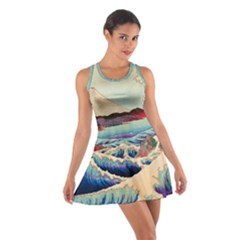 Wave Japanese Mount Fuji Woodblock Print Ocean Cotton Racerback Dress by Salman4z