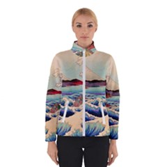 Wave Japanese Mount Fuji Woodblock Print Ocean Women s Bomber Jacket