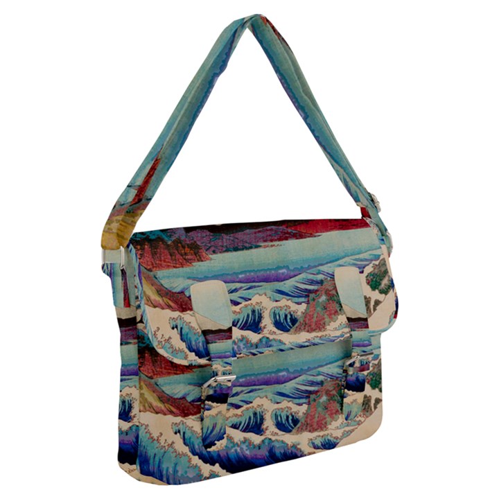 Wave Japanese Mount Fuji Woodblock Print Ocean Buckle Messenger Bag