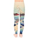 Wave Japanese Mount Fuji Woodblock Print Ocean Kids  Leggings View2